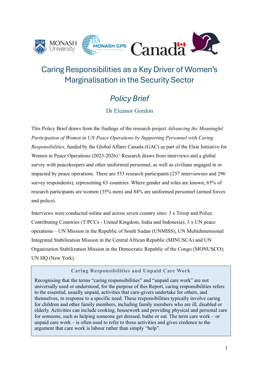 Impacts of Caring Responsibilities — English